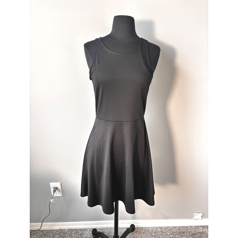 H&M Black Fit and Flare Dress Racerback Tank Dress Casual Dress Small‎